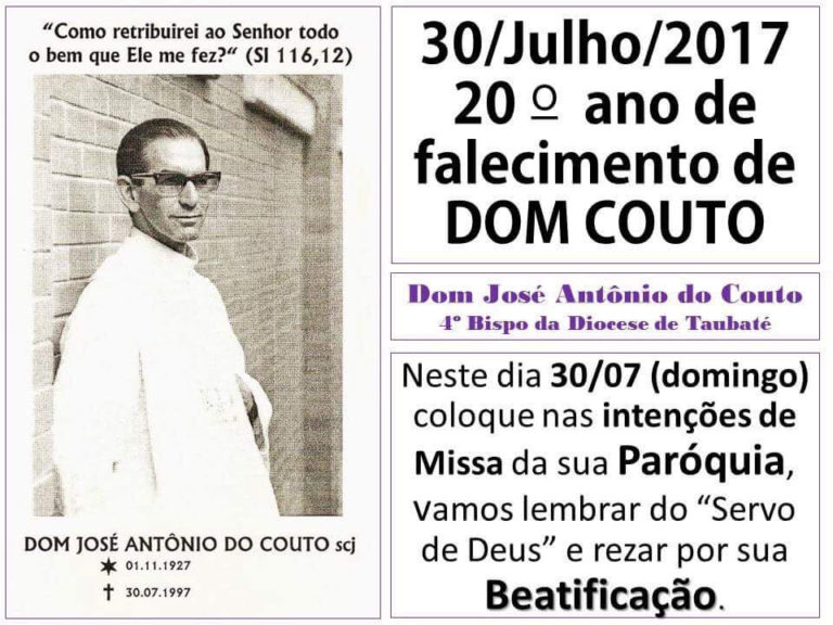 30 de julho: data marca 20 anos do falecimento de Dom Couto