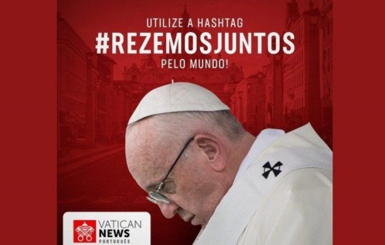 A hashtag #RezemosJuntos vai unir os fiéis em oração nas redes sociais